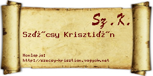 Szécsy Krisztián névjegykártya