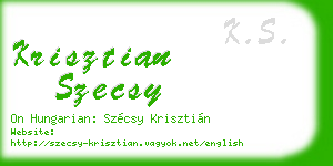 krisztian szecsy business card